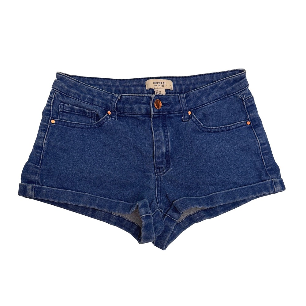 Forever 21 Denim Shorts Cuffed Hem Casual‎ Blue Jean Shorts Size 29